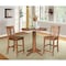 International Concepts Round 36 in Rd Extension Dining Table, 2 San Remo Stools, Distressed Oak, 36 in W, 48 in L, Wood K42-36RXT-27B-S102-2 - alternate 2